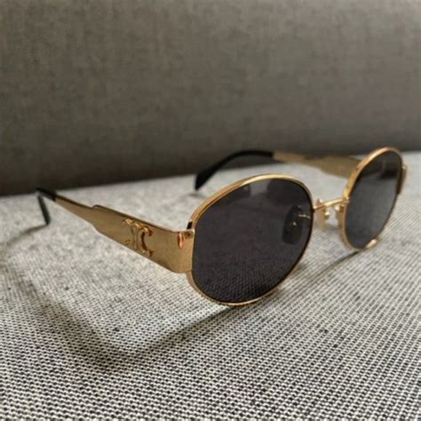 celine oval gold sunglasses|celine sunglasses women's.